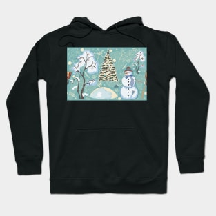 Snowman winter Pattern Hoodie